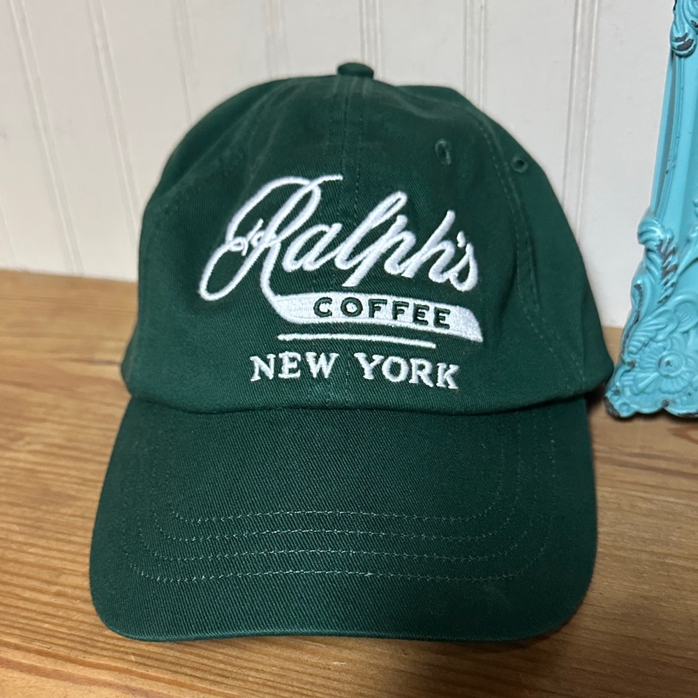 Ralph Lauren Green Cap with Coffee Logo